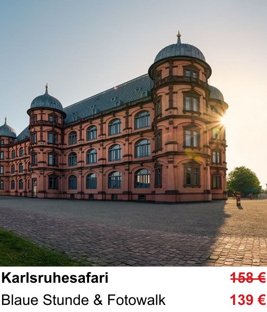 Fotokurs Karlsruhesafari – Blaue Stunde & Fotowalk